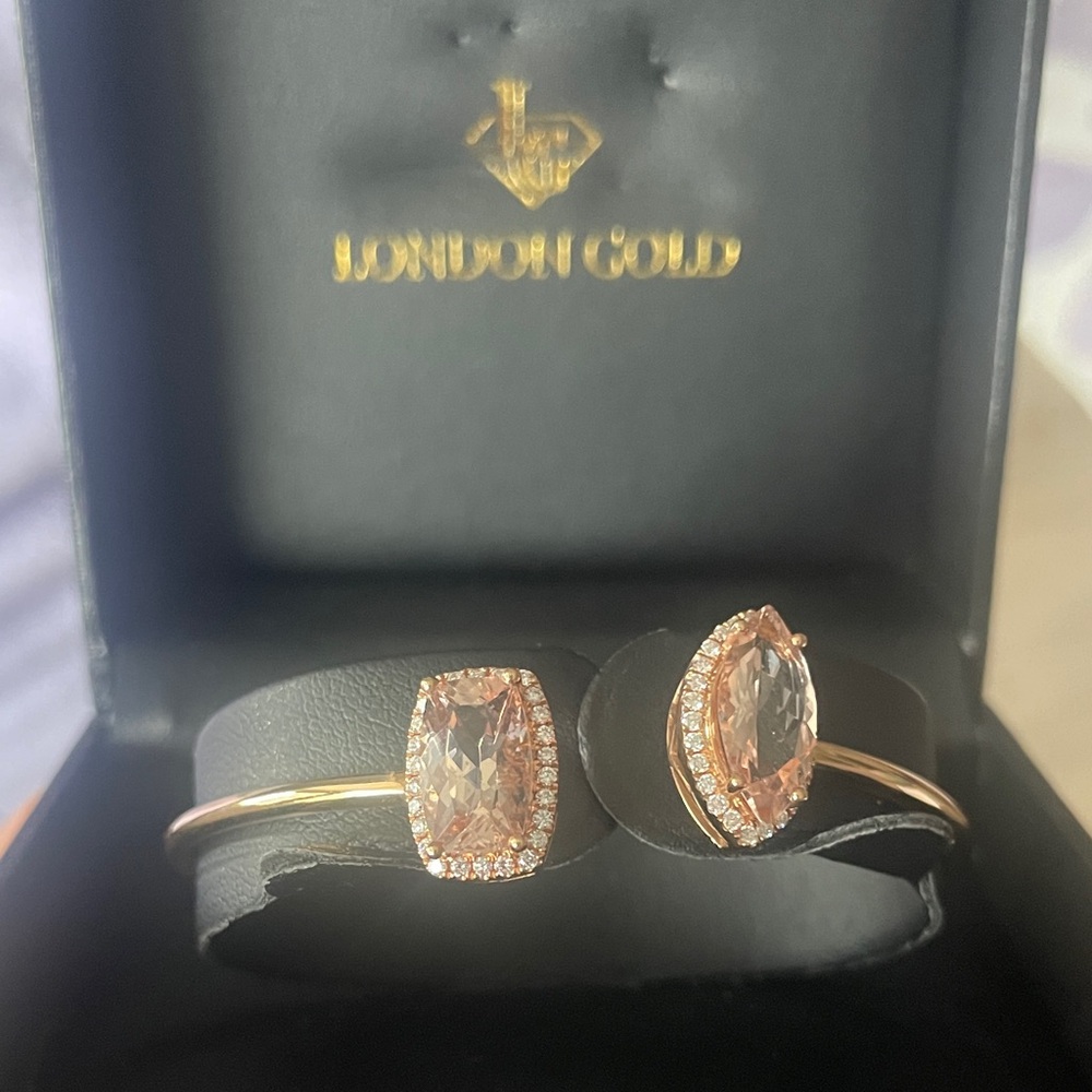 Yael Morganite and Diamond Rose Gold Bracelet